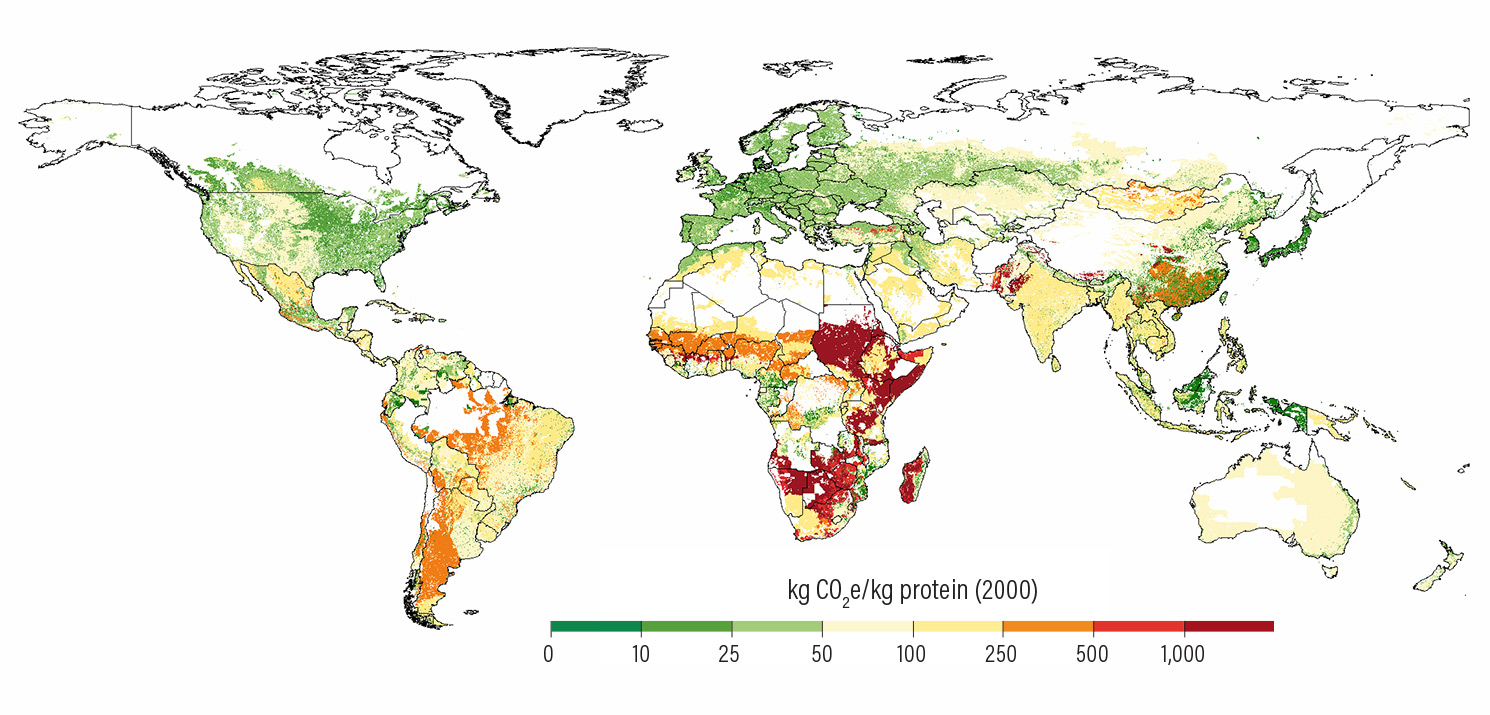 Figure 9 | Improvements in crop and livestock productivity already built into the 2050 baseline close most of the land and GHG mitigation gaps that would otherwise exist without any productivity gains after 2010
