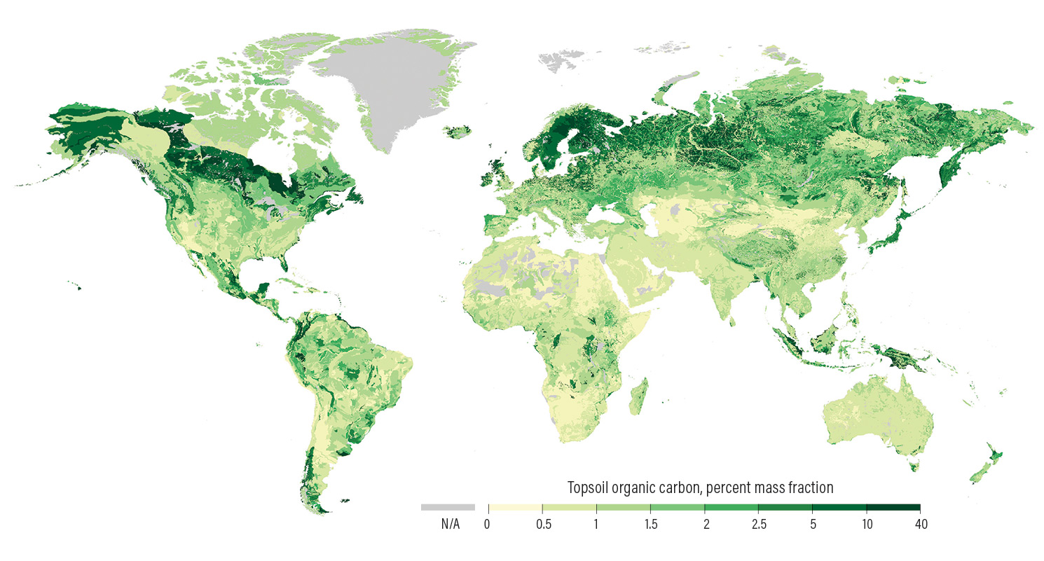 Figure 20 | Soils in Africa are relatively low in organic carbon